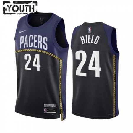 Maillot Enfant Indiana Pacers Buddy Hield 24 2022-23 Nike City Edition Noir Navy Swingman